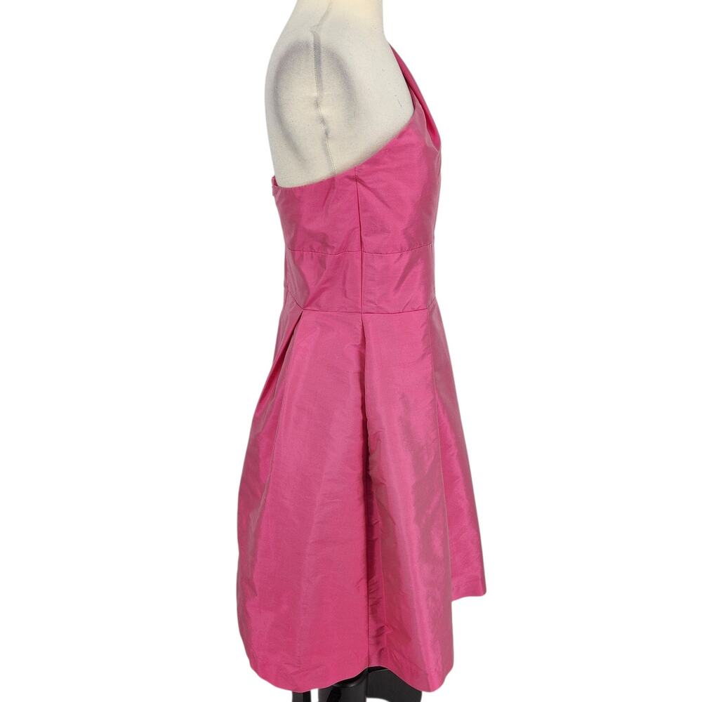 Alfred Sung One‑Shoulder Pleated Satin Dress Pink Size Medium - Picture 4 of 5